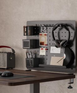 G-PACK PRO SET OF X Clamp-on Desk Pegboard, Standing Desk Accessories for Office, Gaming Desk Organizer, Privacy Panel for Desk, Work Desk Organizer, 20.5 x 16.5-inch, S1 Large Black (Black) 13 814KLKXwj1L