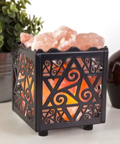 CRYSTAL DECOR Himalayan Pink Salt Lamp Basket & Dimmer Cord Bulb Star 26 814LVafGmTL