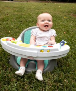 Infantino Music & Lights 3-in-1 Discovery Seat and Booster - Convertible, Infant Activity and Feeding Seat with Electronic Piano for Sensory Exploration, for Babies and Toddlers, Teal 51 814NBwaCyPL