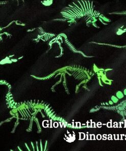 Glow in The Dark Blanket Dinosaur Blanket for Boys Girls Kids Cute Dino Throw Blankets for Couch, Kids Fleece Blankets, Soft Warm Plush Dinosaur Toddler Blanket Luminous Florescent Throw Size 50" x 60" (130 x 150 cm) 10 814Nw6QjDdL