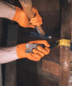 GLOVEWORKS HD Orange Nitrile Disposable Gloves, 8 Mil, Latex and Powder Free, Industrial, Food Safe, Raised Diamond Texture, X-Large, Case of 1000 X-Large (Pack of 1000) 15 814ROKocckL