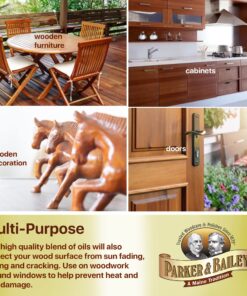 PARKER & BAILEY LEMON OIL POLISH - Natural Lemon Scented Wood Cleaner & Furniture Polish, Cleans, Renews, Restores & Rejuvenates Wood Surfaces, 16oz 19 814SNXrpssL