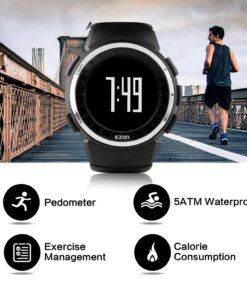 EZON T029 Men's Digital Sports Outdoor Watches with Pedometer Calorie Counter Waterproof Wristwatch black 17 814Tn54l0JL