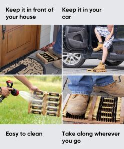 Alternative view of Superio Shoe and Boot Scraper, Outside Shoe Scrubber Brush 10.5 X 14 Inch - Cleans Deep Removes All Outdoor Dirt, Snow, Mud and Sand. Construction, Hiking Cleaner (Wood 1-Pack) Wood 1-Pack