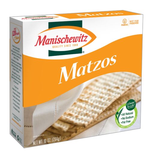 MANISCHEWITZ Unsalted Matzo, 10-Ounce Boxes (Pack of 8)