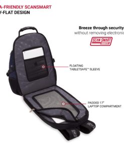 SwissGear 1900 Scansmart TSA 17-Inch Laptop Backpack, Blue/Black 19-Inch 50 814W1yzdCHL