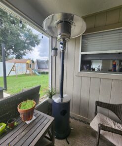 EAST OAK 50,000 BTU Patio Heater with Sand Box, Table Design, Double-Layer Stainless Steel Burner, Wheels, Triple Protection System, Outdoor Heater for Home and Residential, 2023 Upgrade, Black 66 814X4EuwaXL