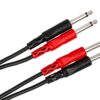 Hosa CPP-203 Dual 1/4" TS to Dual 1/4" TS Stereo Interconnect Cable, 3 Meters 9.8 Feet