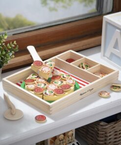 Melissa & Doug Wooden Pizza Play Food Set With 36 Toppings - Pretend Food And Pizza Cutter/ Toy For Kids Ages 3+ 29 814Y5siFWiL