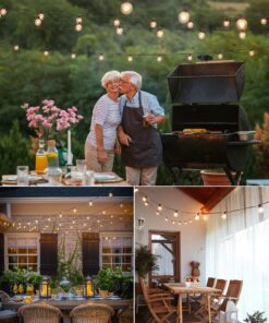 Outdoor String Lights 25 Feet G40 Globe LED Patio Lights with 13 Edison Plastic Bulbs(1 Spare), Waterproof Connectable Hanging Christmas Lights for Backyard Porch Balcony Party Xmas Decor, Black Black - LED 25 ft 28 814YuflV3XL