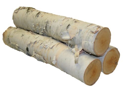 Wilson Set of 3 Large Birch Fireplace Logs (3.5" - 5.5" Diameter x 17”- 18" Long)