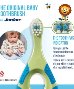 Jordan* ® | Step 1 Baby Toothbrush | 0-2 Years, Soft Bristles, BPA Free | 4 Pack 24 814aeaPjxtL