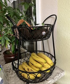 Gourmet Basics by Mikasa Loop and Lattice Wire Basket, Antique Black 24 814alS JUfL