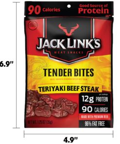 Jack Link's Premium Cuts Beef Steak Tender Bites, Teriyaki, 1.25 Ounce (Pack of 10) 1.25 Ounce (Pack of 10) 16 814b0iAaEDL