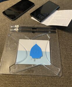 Aberlite ClearShaper - Beard Shaper Kit w/Barber Pencils - Premium Shaping Tool - 100% Clear | Many Styles - The Ultimate Beard/Hair Lineup (US Patent) - Beard Stencil Guide Template Outliner Blue 30 814bU72QR L