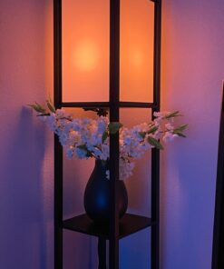 Brightech Maxwell - Modern Shelf Floor Lamp with Shade and LED Bulb Corner Display Lamps Shelves for Living Room, Bedroom Office Black Classic Black 42 814cvYybuFL