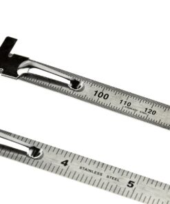 SE Stainless Steel SAE Metric Ruler Set - Stainless Steel Precision Ruler Measuring Tool - Detachable Clips - Set of 2 Pcs - 925PSR-2 10 814dfue40sL