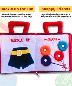 Pockets of Learning Personalized My Quiet Book - Montessori Basic Life Skills Activity Toys | Interactive Preschool Activity Busy Book for Toddlers & Children, Soft Fabric Original Quiet Travel Book 17 814fKdv3d1L