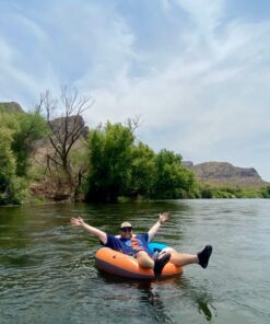 Bestway Hydro-Force Rapid Rider Inflatable River Tube Water Float for 1 Person with Built-in Backrest, Handles, and Cupholders, Orange 6 814fS5fxkqL
