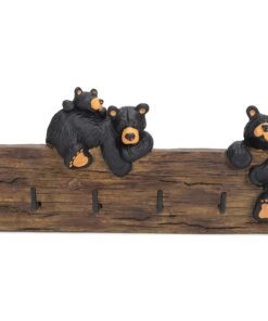 Alternative view of Black Bear Family 3.5 x 7.5 Hand-cast Resin Figurine Key Holder