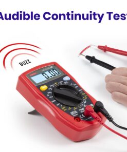 Etekcity Digital Multimeter, AC DC Voltmeter Amp Volt Ohm Current Meter, Electrical Voltage Outlet Circuit Tester With Continuity Resistance Diode Test ,Two Build-In Ceramic Fuses, Red, MSR-R500 28 814hAWZG3lL