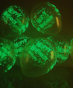 11 inch Glow in the Dark Happy Birthday Glow Party Latex Balloons (10) 10 10 814kgpk hPL