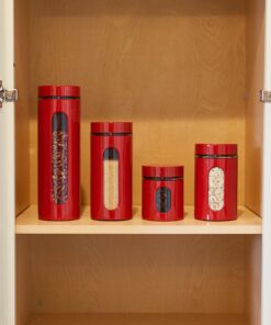 Anchor Hocking Palladian Window Cylinder Jars, Mixed Sizes, Cherry, Set of 4 4 Piece Palladian Canister Set 26 814lPUUOVqL