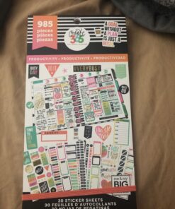 me & my BIG ideas Sticker Value Pack - The Happy Planner Scrapbooking Supplies - Productivity Theme - Multi-Color & Gold Foil - Great for Projects, Scrapbooks & Albums - 30 Sheets, 985 Stickers Total 68 814ljuoSNPL