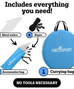 Abco Small Pop Up Tent and Automatic Instant Portable Cabana Beach Small Tent - 2 Person Pop Up Tent - 2 Doors Emergency Tent - Water-Resistant, UV Protection Sun Shelter with Carrying Bag (Sky Blue) 34 814lnO5jorL