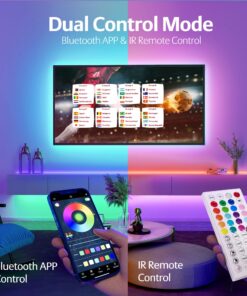 Alternative view of KEELIXIN LED Strip Lights 32.8ft, LED Lights for Bedroom, Music Sync Color Changing Lights, Bluetooth Led Lights with APP & IR Remote Control for Bedroom Room Home Decor Party Festival