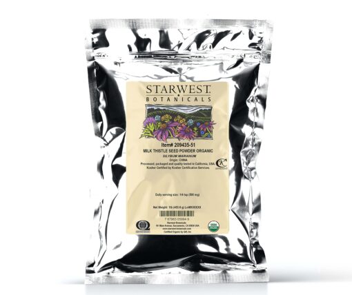 Starwest Botanicals Organic Milk Thistle Seed Powder, 1 Pound