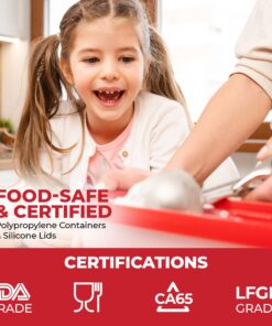 StarPack Long Scoop Reusable Ice Cream Containers with Lids (2-Pack) - Ice Cream Container for Home Made Ice Cream Storage, Soup & Food Storage - Durable Ice Cream Freezer Containers with Style! 2 Pack Cherry Red 25 814o C1VlL 1