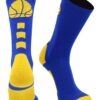 MadSportsStuff Basketball Socks for Boys Girls - Athletic Crew Socks - Youth and Adult Sizes Medium Royal/Gold 5 814oYXlkg6L