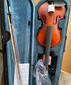 Mendini By Cecilio Violin For Kids & Adults - 4/4 MV300 Satin Antique, Student or Beginners Kit w/Case, Bow, Extra Strings, Tuner, Lesson Book - Stringed Musical Instruments 4/4 (Full Size) 49 814pCMGxZiL 1