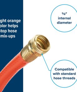 Camco Rhino 25-Ft Clean-Out Camper/RV Black Water Hose | Features a Heavy-Duty PVC Design & Bright Orange Color | Clean-Out Camper Black Water, Grey Water or Tote Tanks | 5/8” Inside Diameter (22990) Clean Out Hose 13 814ppZ1 2FL