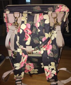 Srotek Diaper Bag Backpack Floral Baby Bag Water-Resistant Baby Nappy Bag with Insulated Water Bottle Bag/Changing Pad for Women/Girls/Mum (Flower Pattern) 40 814qIwiPMDL