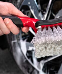 Mothers Car Wash Brush, Wheel and Fender Brush, Short Handle Tire Cleaner for Car Detailing, 10 Inch, Red/Black Standard 30 814qPGE grL