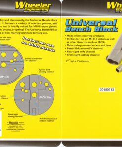 Wheeler Universal Bench Block with Non-Marring Construction and Multiple Uses for Pistols, Gunsmithing and Maintenance, Original Version 24 814rpi82htL
