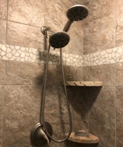 Ana Bath 5-Inch Anti-Clog High Pressure LARGE Dual Shower Head with Handheld Spray - 5 Unique Spray Modes/BRASS CONNECTOR/5 Ft Stainless Steel Hose/Spot Resist Brushed Nickel 31 814s2Wwx7cL