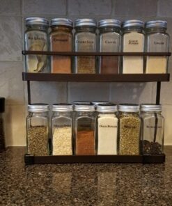 14 Pcs Talented Kitchen Spice Jars Set with 269 Spice Labels, Empty Square Spice Bottles Containers 4 oz with Pour/Sift Shaker Lid, Spice Organization, and Storage 42 814uCvVUx2L