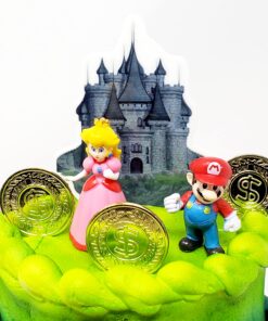 Alternative view of Mario Brothers 23 Piece Birthday Cake Topper Set Featuring Mario Castle, Bomb, Mario Coins, 6 Mario Figures Including Mario, Luigi, Princess Peach, Toad, Yoshi, Donkey Kong, and 12 Mario 1" Decorative Buttons
