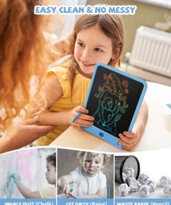 LCD Writing Tablet 10 Inch, Toys for 3 4 5 6 7 8 9 10 Year Old Boys Girls, Colorful Doodle Board Drawing Tablet, Gift for Boys Toddlers Age 3-12 Years, Memo Board, Drawing Pads with Lanyard(Navy) Navy 12 814uJyPmdL