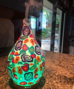 280ml Purple Rose Essential Oil Diffuser Glass Aromatherapy Ultrasonic Humidifier - Auto Shut-Off,Timer Setting, BPA Free for Home Hotel Yoga Leisure SPA Gift G5-280ml Purple Rose Aladdin Vase 280ml 29 814vem7OmSL