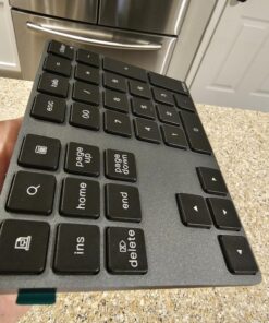 Bluetooth Number Pad, Lekvey Aluminum Rechargeable Wireless Numeric Keypad Slim 34-Keys External Numpad Keyboard Data Entry Compatible for Macbook, MacBook Air/Pro, iMac Windows Laptop Surface Pro etc Bluetooth - Black 43 814vvqgdvIL