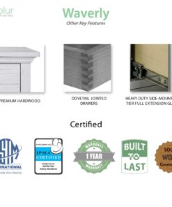 Evolur Waverly Double Dresser in Weathered White , 54x20.25x33 Inch (Pack of 1) 19 814w12oej8L