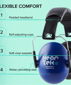 HEARTEK Noise Cancelling Headphones Kids Adult Earmuffs Shooting Ear Protection Glowing Red 25 814yHepi0XL