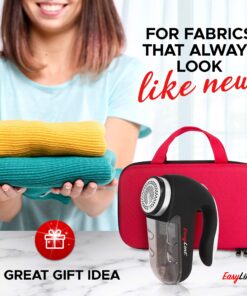 EasyLint Professional Lint Remover Fabric Shaver: The Sweater Shaver Pill Remover for Clothes & Furniture. Works with Batteries or A/C Power. Includes 2-Blades, Cleaning Brush, Case & Power Cord. 35 814ydYNIROL 1