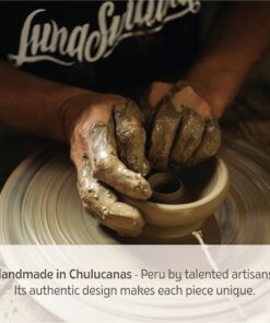 Luna Sundara Authentic Peru Pottery Palo Santo Stick Holder and Incense Holder Includes 5 Palo Santo Sticks Handmade Ceramic Smudge Bowl Sage Holder Palo Santo Holder (Black and White) Black and White 31 815 HlzJ0L