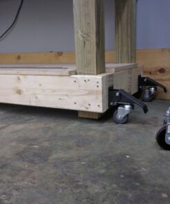 Workbench Casters (Pack of 4, Satin Black) - Industrial Casters w/ Easy-Spin 2-3/8” Wheels - Durable Steel Heavy Duty Casters Set of 4 - Workbench Kit Includes Mounting Screws for Easy Installation 21 815 QBk8WhL