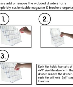 SourceOne Premium 4-Tier Magazine and Brochure Holder – Clear Acrylic Countertop Organizer 1 Pack 10 815 XeWyNJL